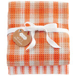 Mudpie Mudpie Orange Stripe Waffle Weave Set