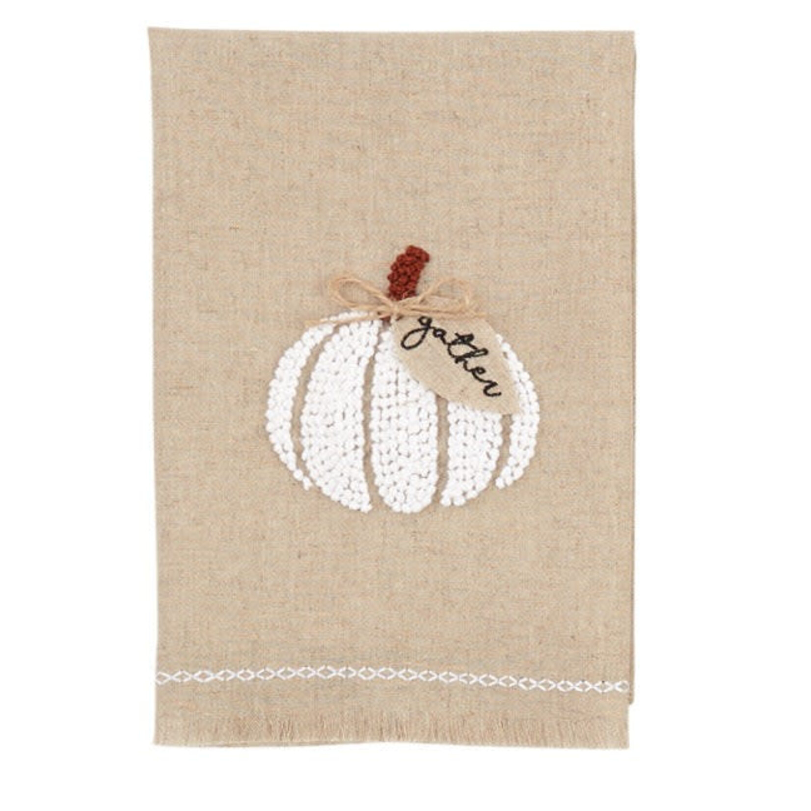 Mudpie Mudpie Gather Pumpkin French Knot Towel