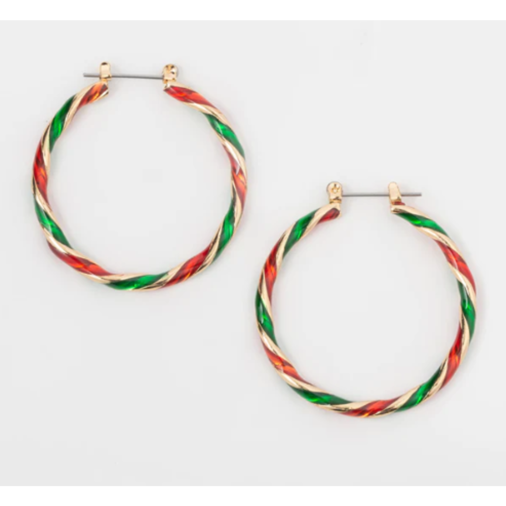 Howards Howard's Gold Holiday Baguette Hoop Earrings