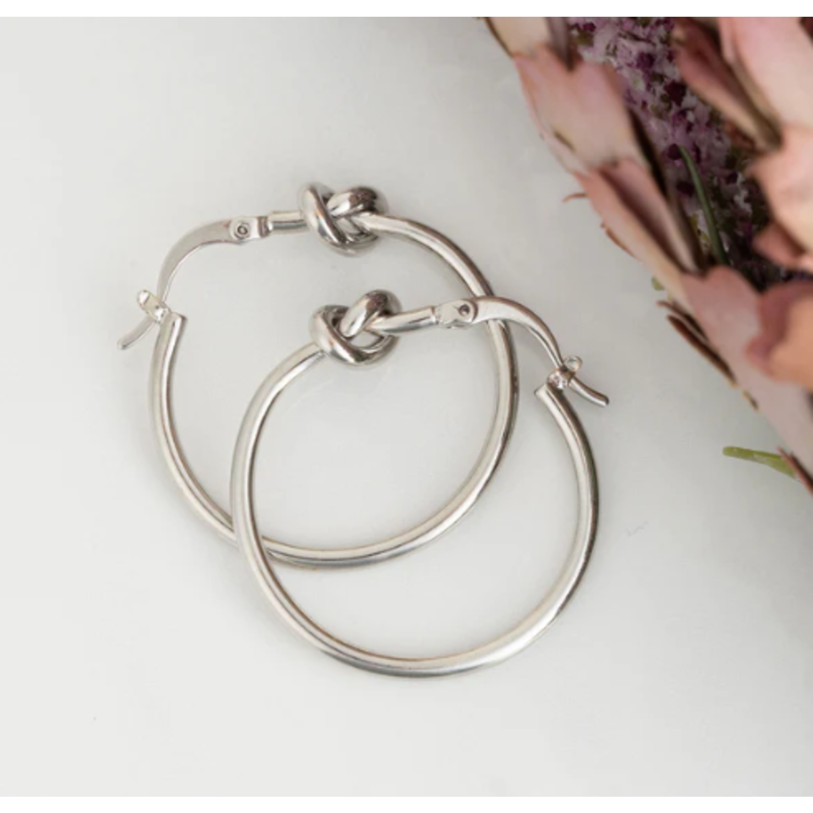 Howards Howard's Silver Knotted Hoop Earrings