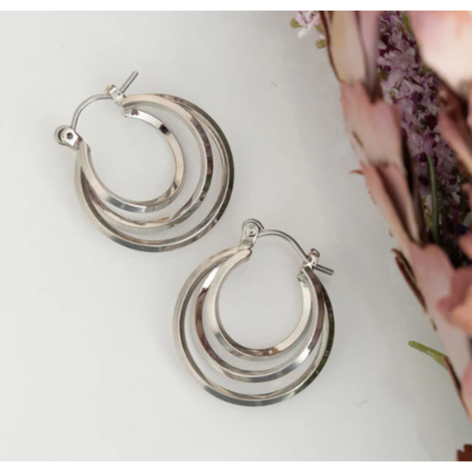 Howards Howard's Silver Multi Hoop Earrings
