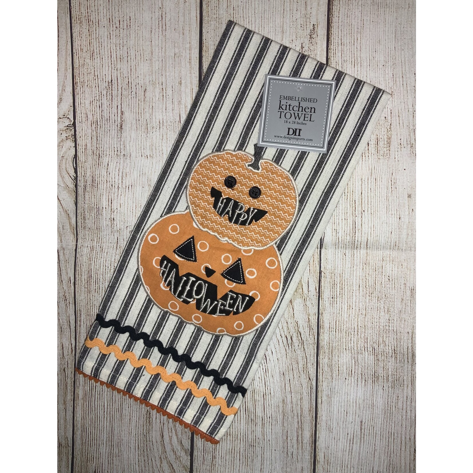 DII Pumpkin Stack Embellished Towel