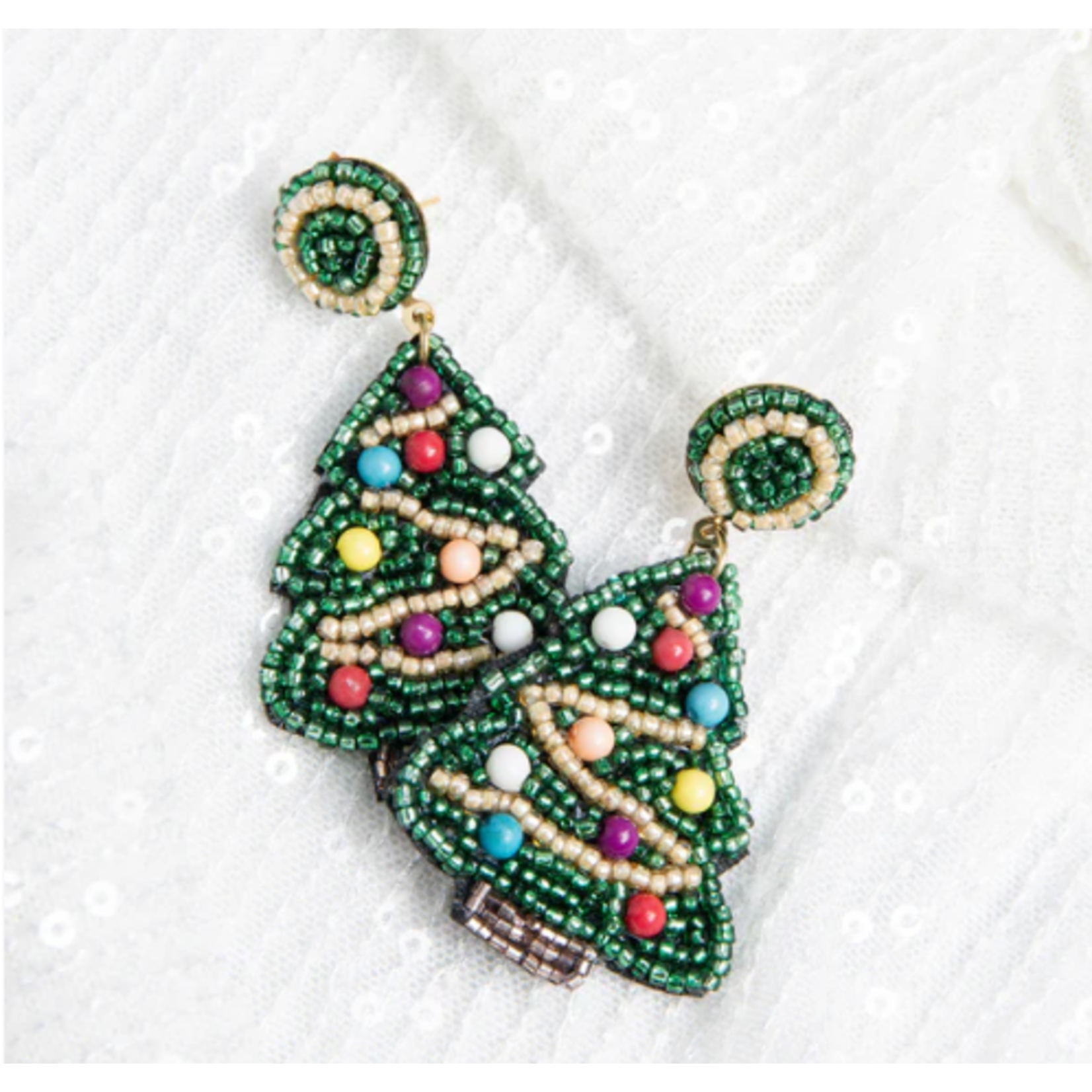 Howards Howard's Holiday Beaded Christmas Tree Earrings