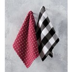 Mudpie Mudpie Red Stitching Buffalo Towel Set