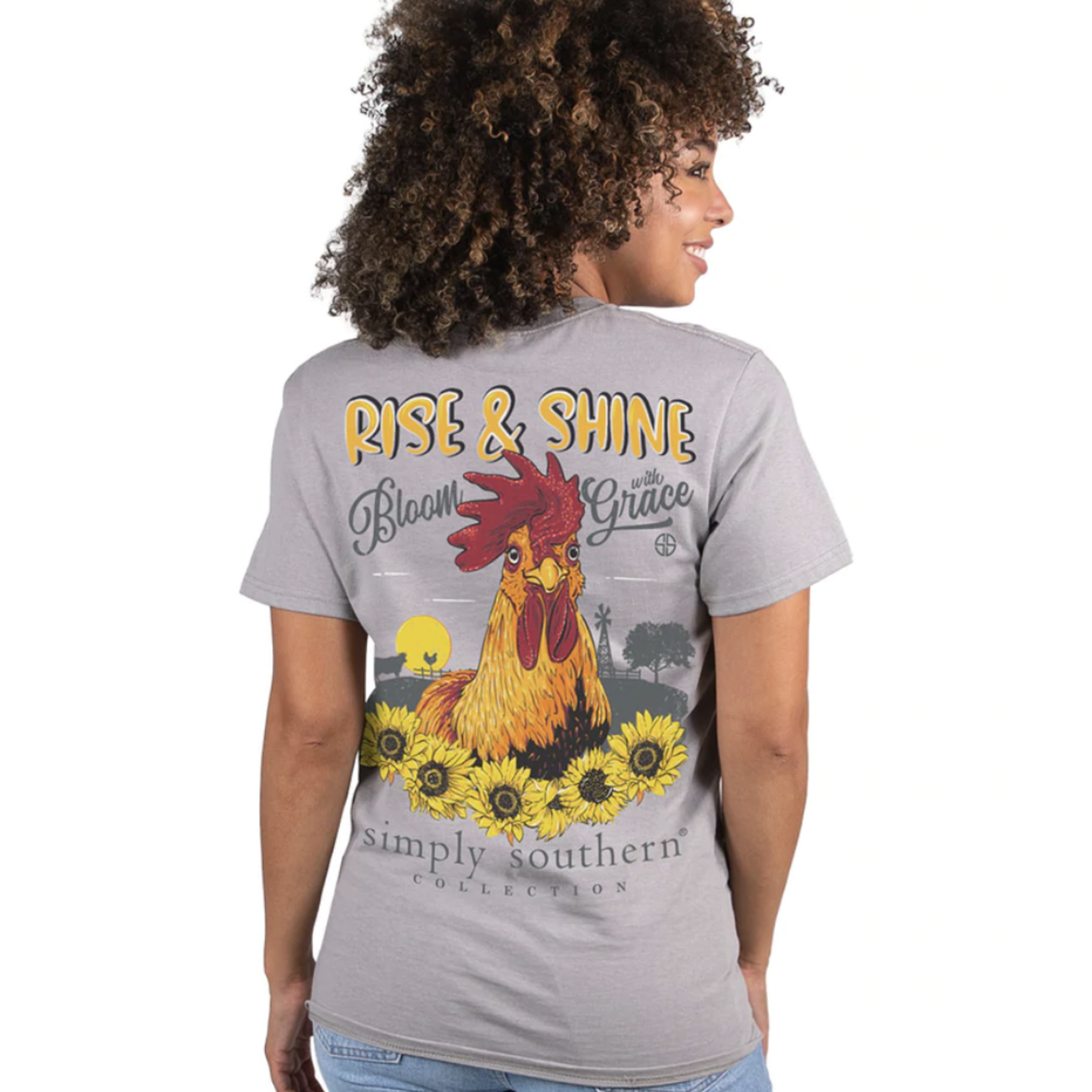 Simply Southern Simply Southern Farm T-Shirt for Women in Dove Grey XXL