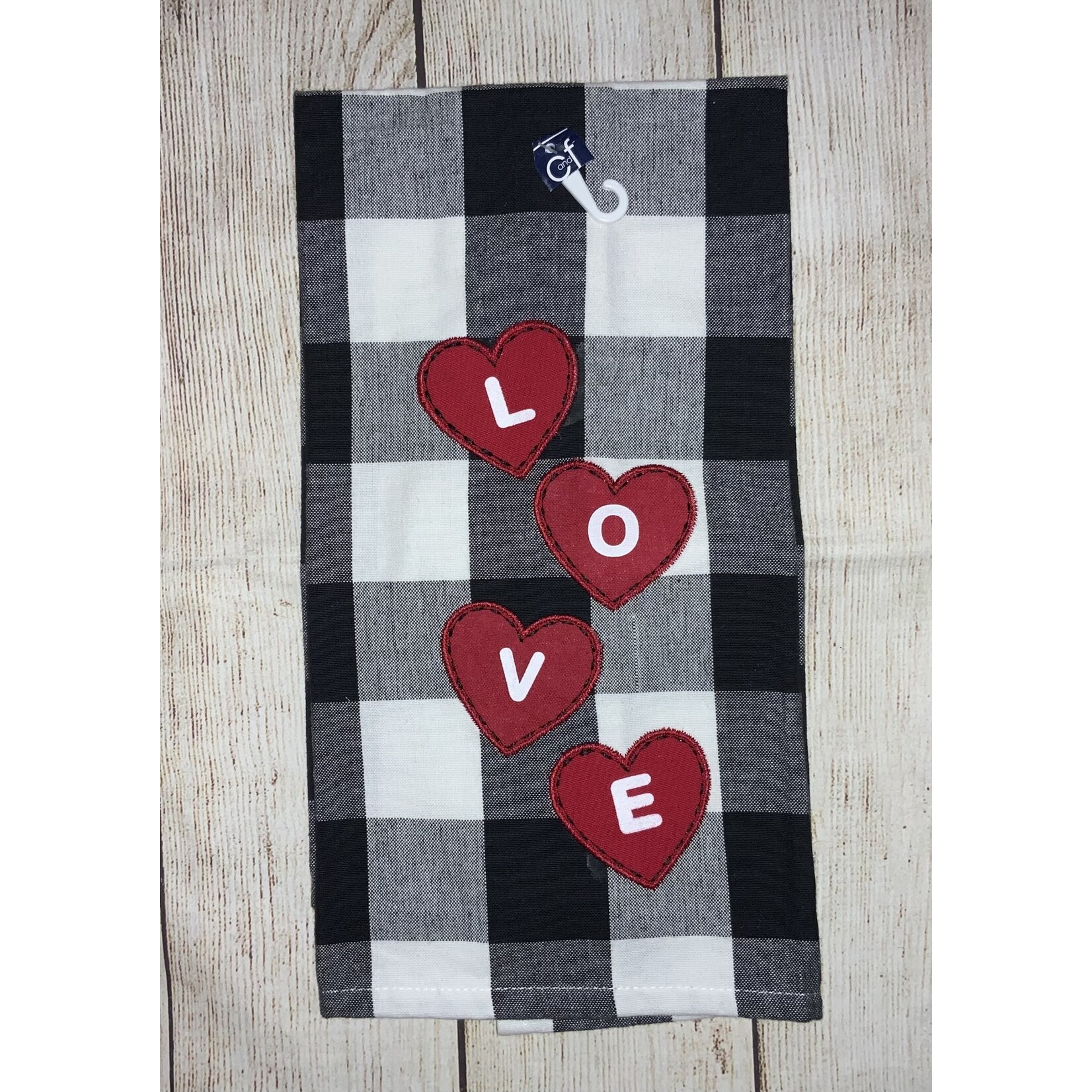 C&F Enterprises Black & White Check Love Towel