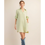Kori Kori America Cotton Button Mineral Wash Dress Green