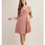 Kori Kori America Smocked Long Sleeve Back Tied Dress Apricot