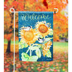 Evergreen Sunflowers & Birdies Suede Garden Flag