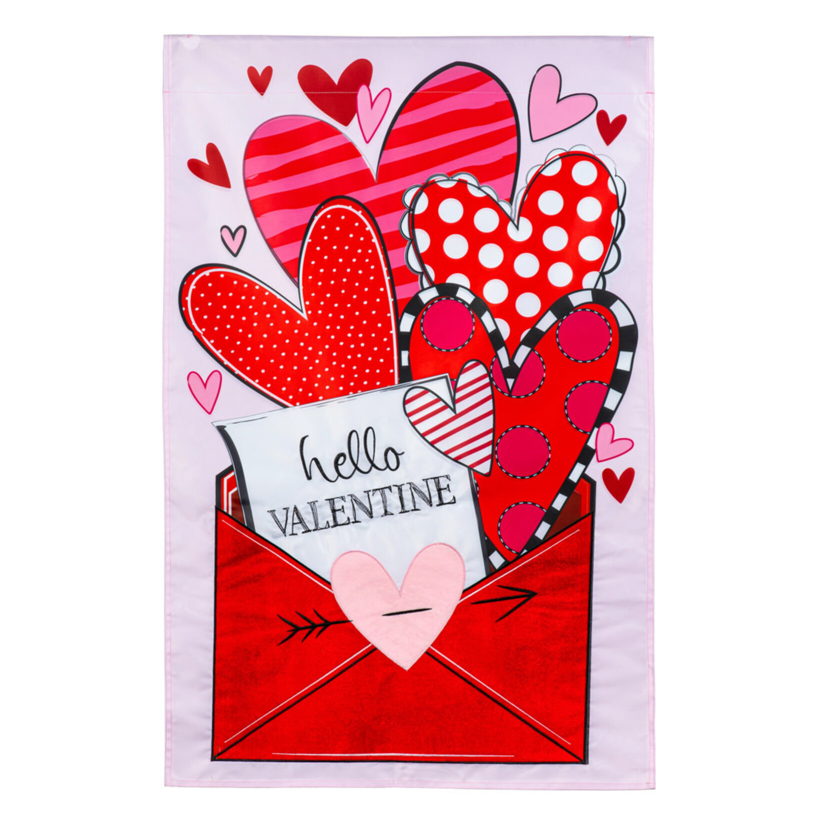 Evergreen Sending Love Valentine’s Day Applique’ Flag