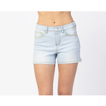 Judy Blue Judy Blue Midrise Rainbow Thread Shorts 150103