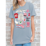 Simply Southern Simply Southern Stickers Short Sleeve Satin Blue