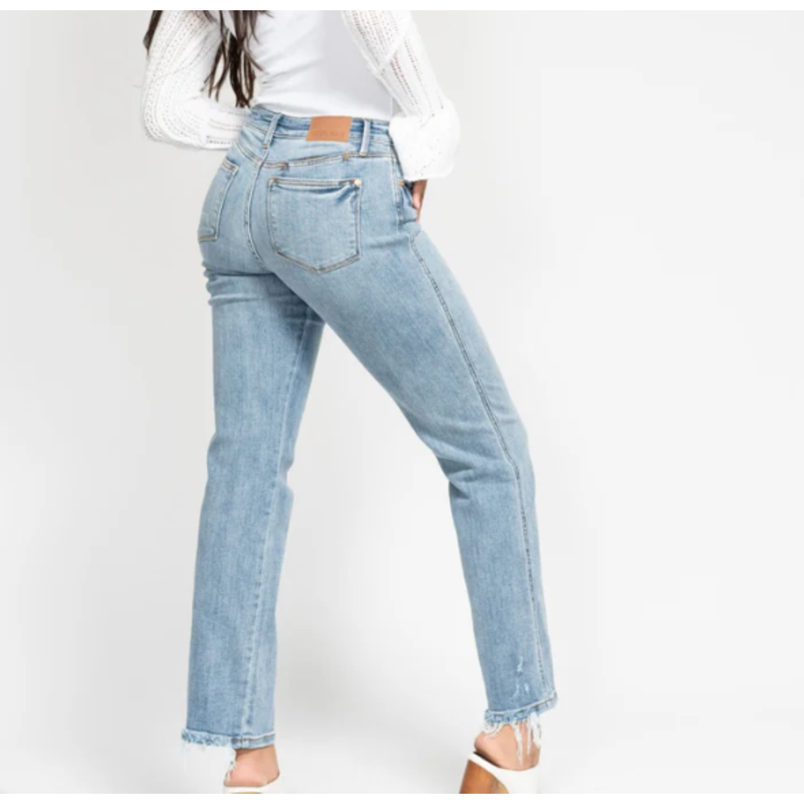 Judy Blue Judy Blue Mid Rise Yoke Cell Phone Pocket Dad Jean 82540