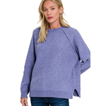Zenana Zenana Chenille Raglan Sweater Marlin