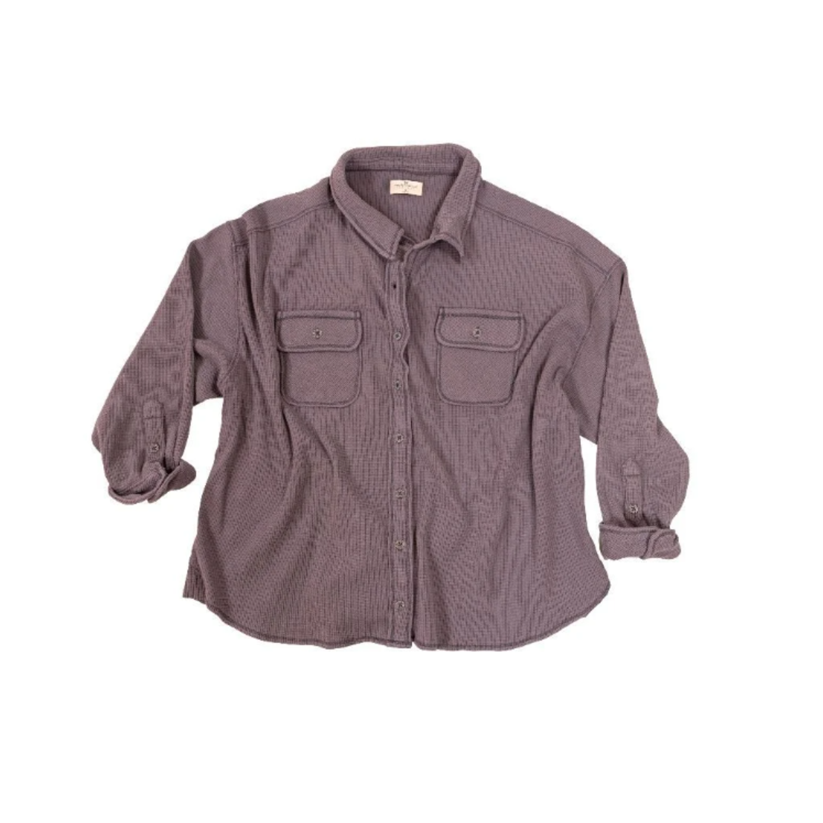 Simply Southern Simply Southern Waffle Shacket Gray