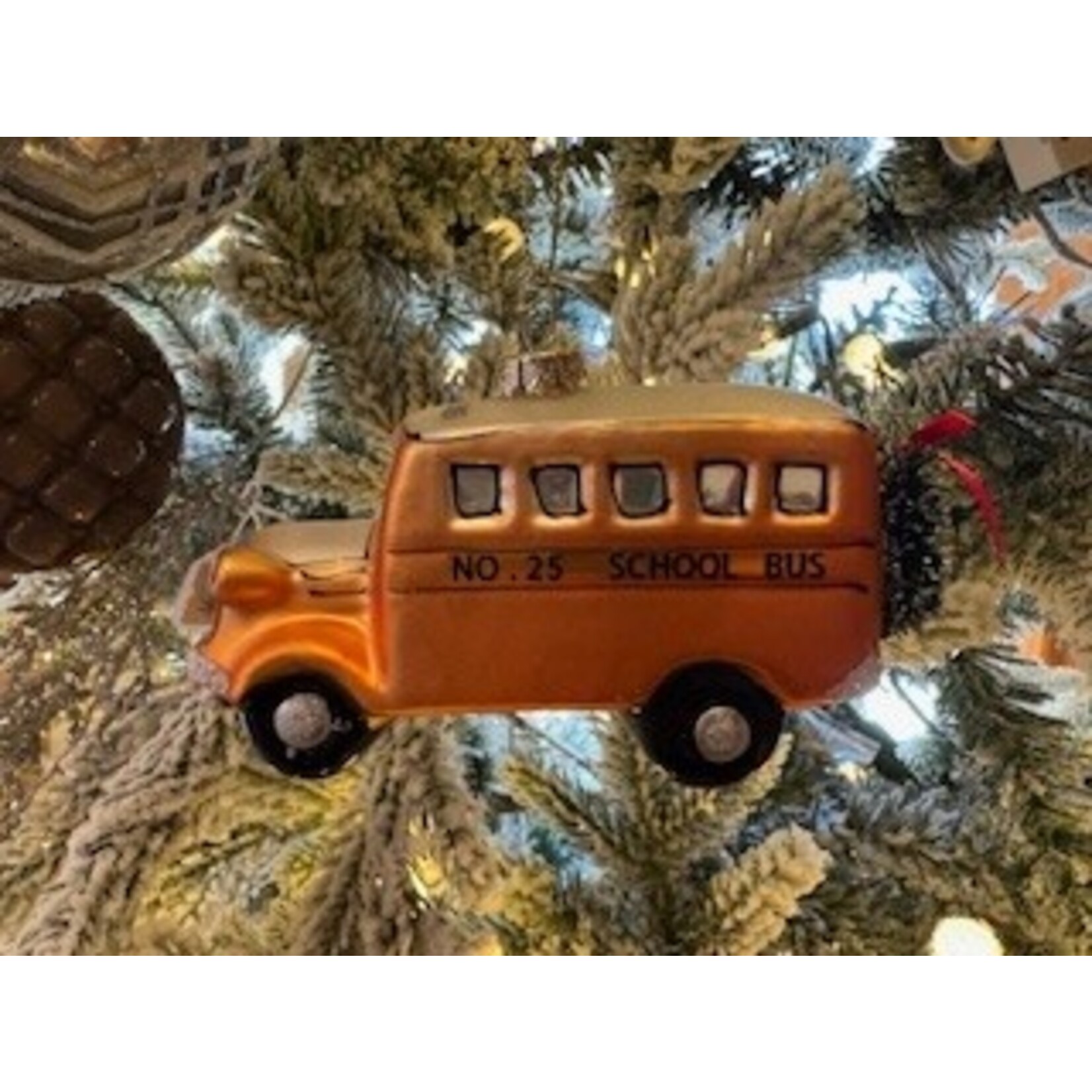 Creative Co-op Creative Co-op Bus Ornament w/Wreath