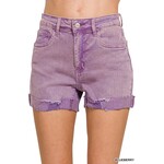Zenana Zenana 5 Pockets Cuffed Shorts Violet Small