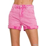 Zenana Zenana 5 Pockets Cuffed Shorts Hot Pink