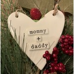 Mudpie Mudpie Stamped Mommy  + Daddy Ornament