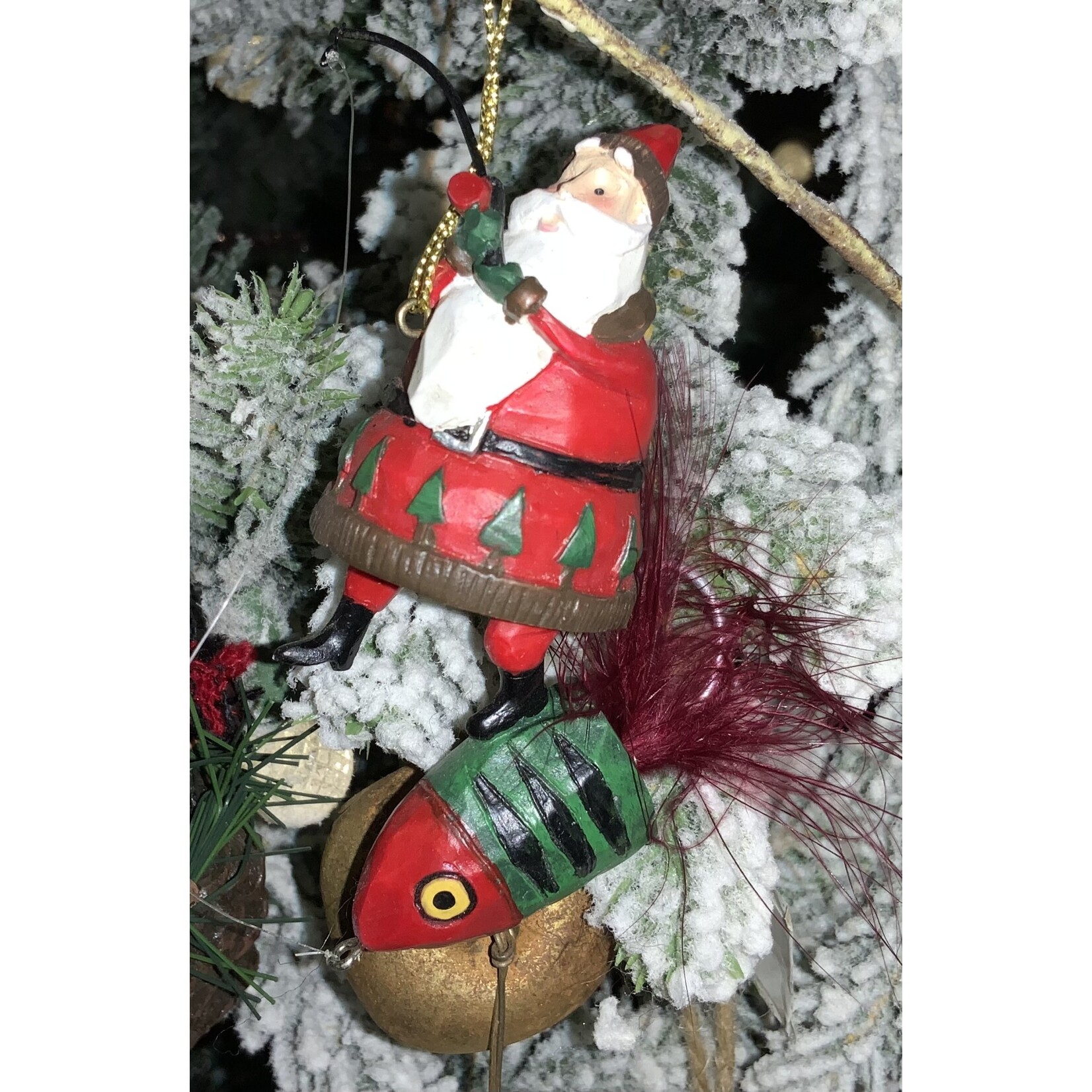 Giftcraft Santa Fishing Ornament