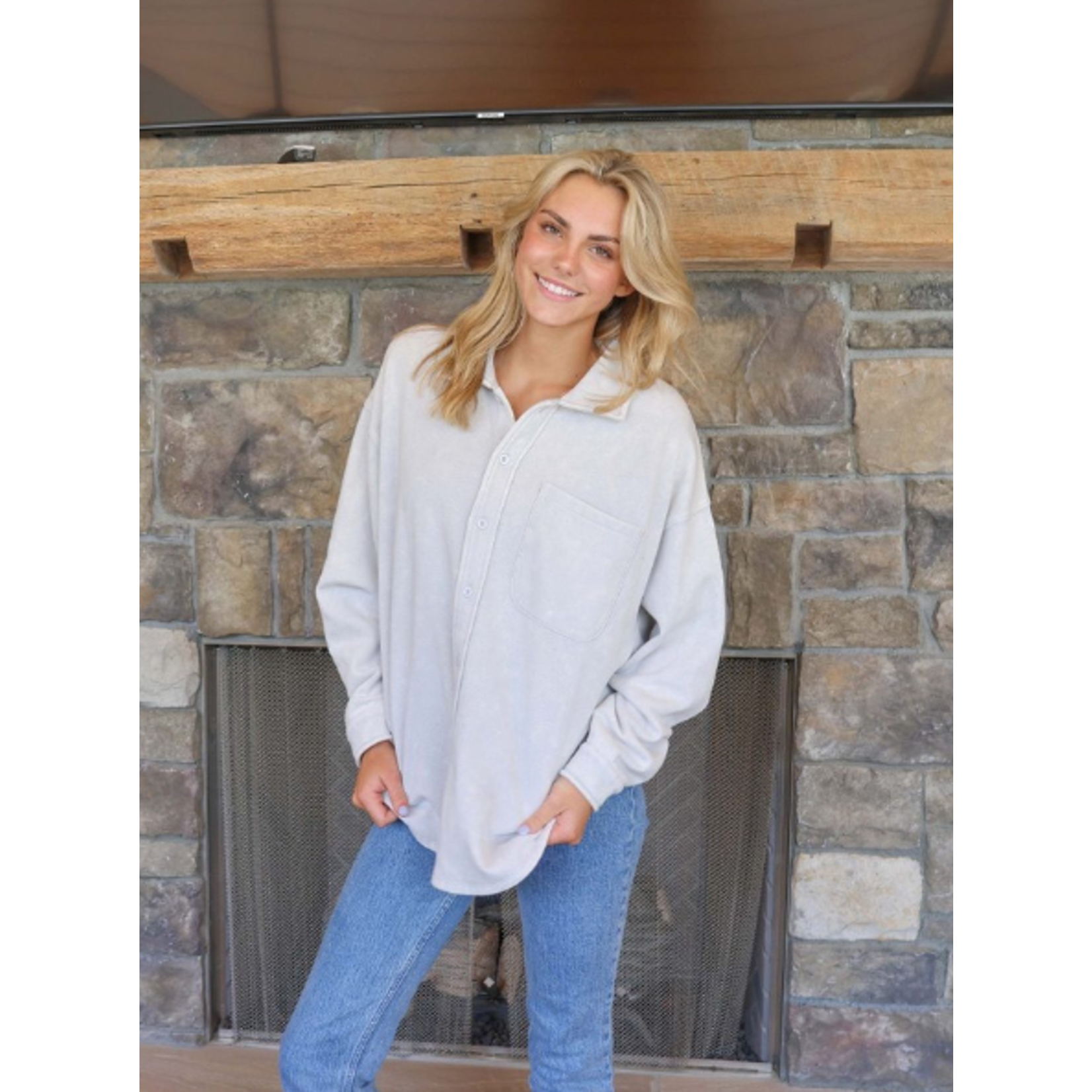 Simply Southern Simply Southern Shacket Acid Wash Mist