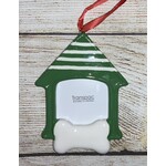 Transpac Dog House Photo Ornament Green