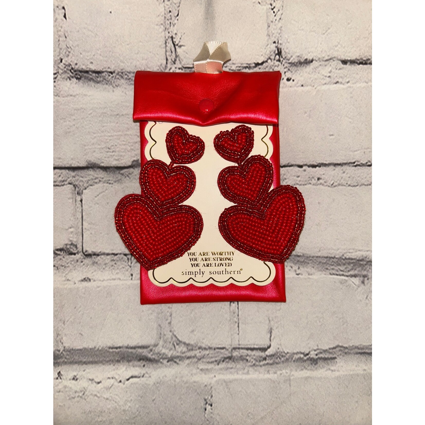 Simply Southern Simply Southern Valentine Earrings Heart Stack