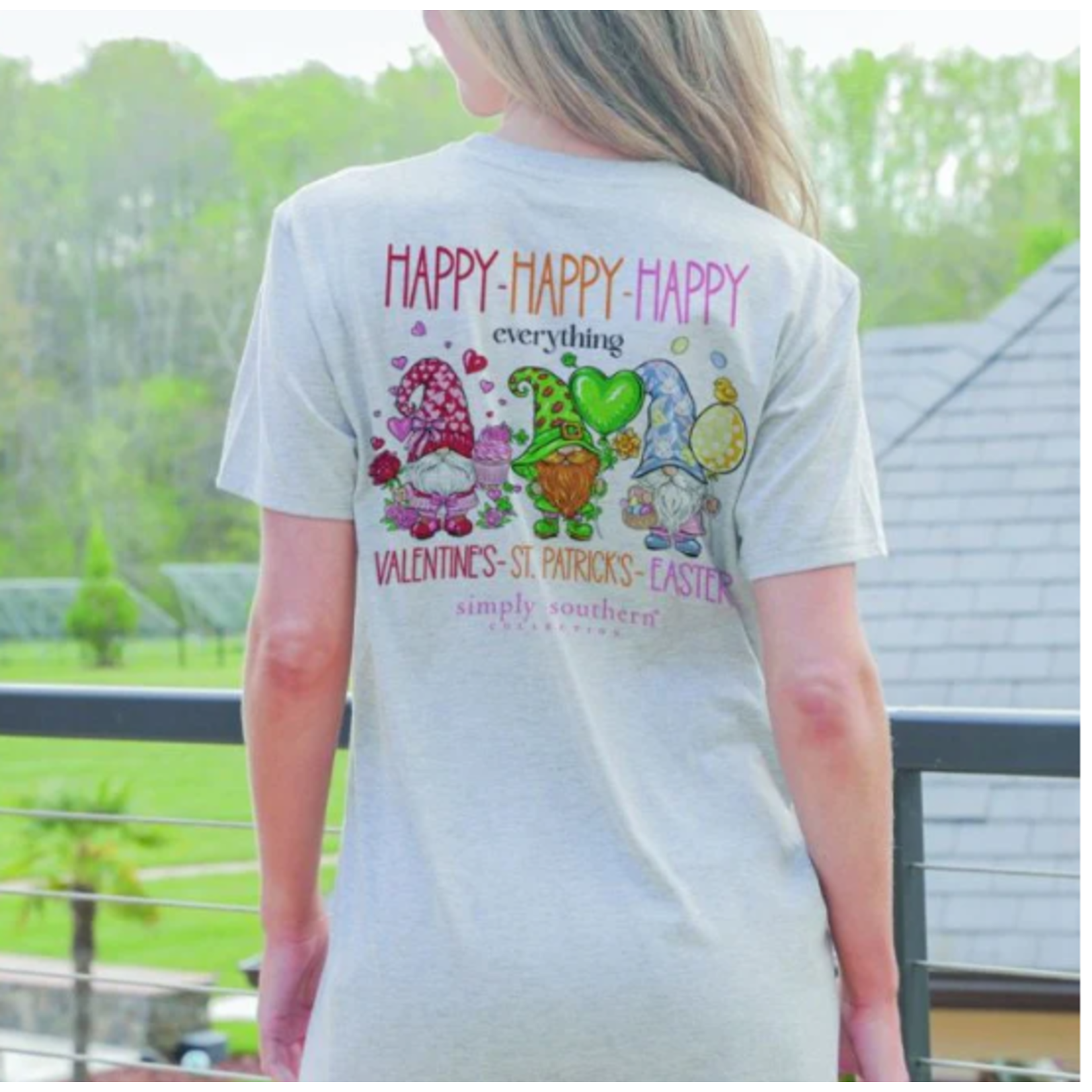 Simply Southern Simply Southern Short Sleeve Happy Everything Ash Grey