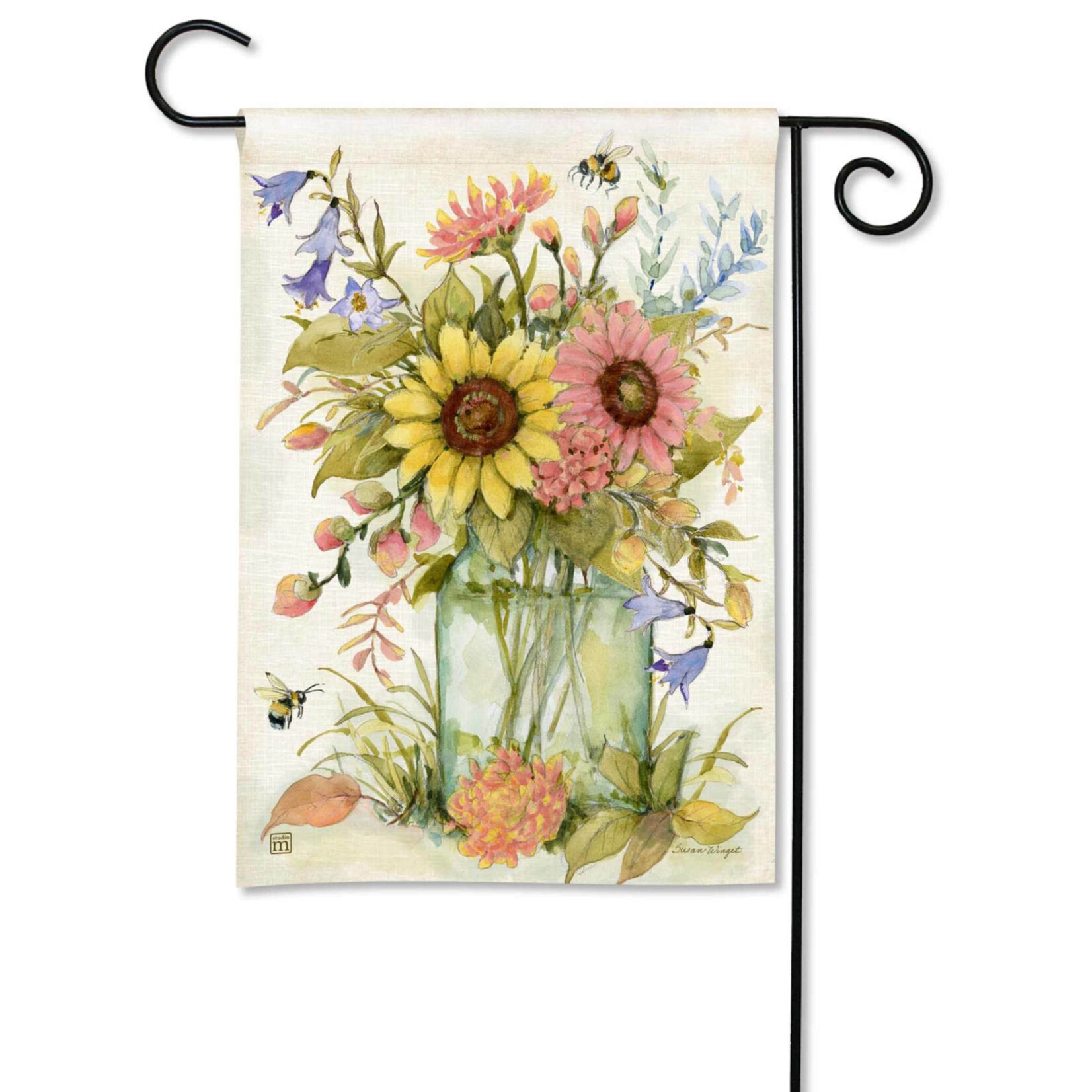 Studio M Bee Spring Bouquet Garden Flag