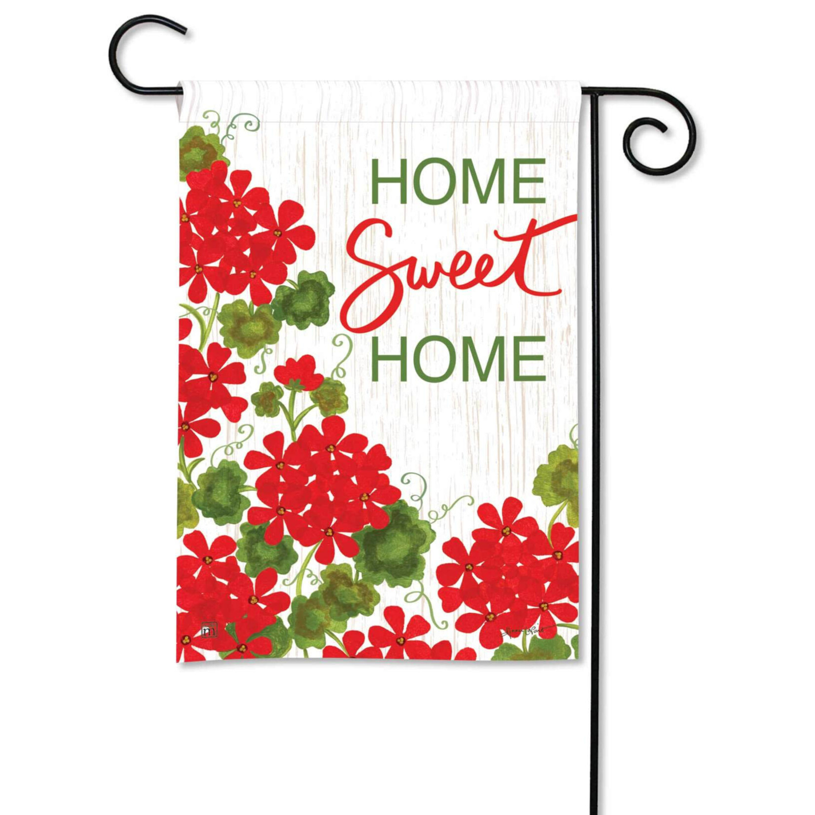 Studio M Red Geraniums Garden Flag
