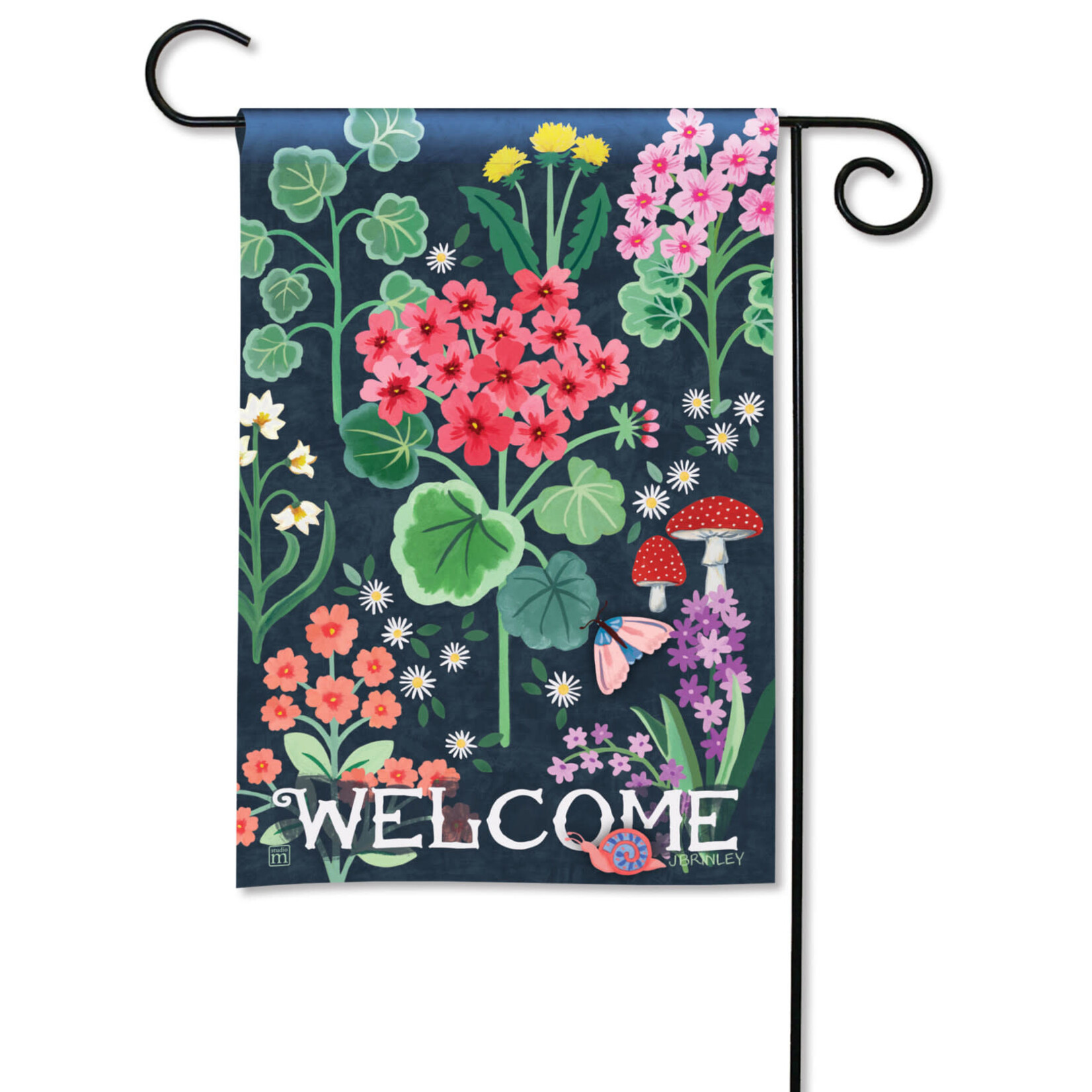 Studio M Geranium Welcome Garden Flag