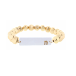 Jane Marie Jane Marie Gold Beaded Ceramic Initial Bracelet "N"