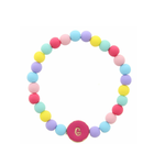 Jane Marie Jane Marie Kids Pink Stamped Multicolored Beaded Initial Bracelet "G"