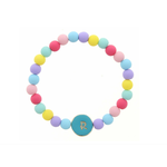 Jane Marie Jane Marie Kids Turquoise Stamped Multicolored Beaded Initial Bracelet "R"