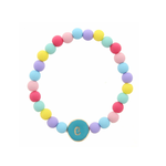 Jane Marie Jane Marie Kids Turquoise Stamped Multicolored Beaded Initial Bracelet "C"