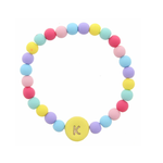 Jane Marie Jane Marie Kids Yellow Stamped Beaded Multicolored Initial Bracelet "K"