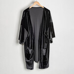 Howards Howard's Mid Thigh Length Velvet Kimono w/Pockets OS