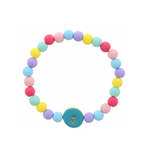 Jane Marie Jane Marie Kids Turquoise Stamped Beaded Multicolored Initial Bracelet "J"