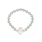 Jane Marie Jane Marie Mint Green Beaded Bracelet with Crystal