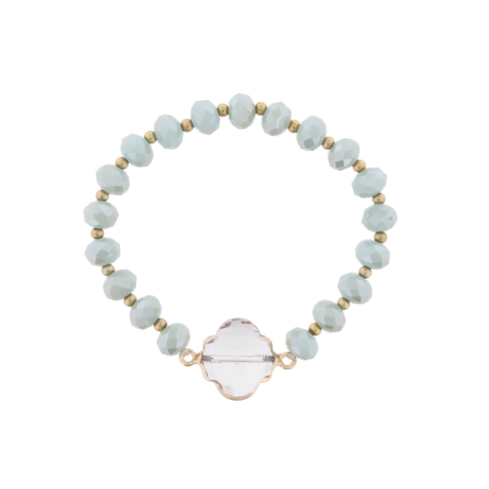 Jane Marie Jane Marie Mint Green Beaded Bracelet with Crystal