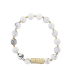 Jane Marie Jane Marie Howlite Beaded Stretch Bracelet with Gold Disks