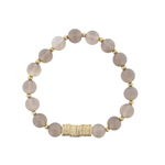 Jane Marie Jane Marie Grey Beaded Stretch Bracelet with Gold Disks