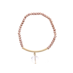 Jane Marie Jane Marie Saharah Brown Beaded Bracelet with Gold Bar and Crystal