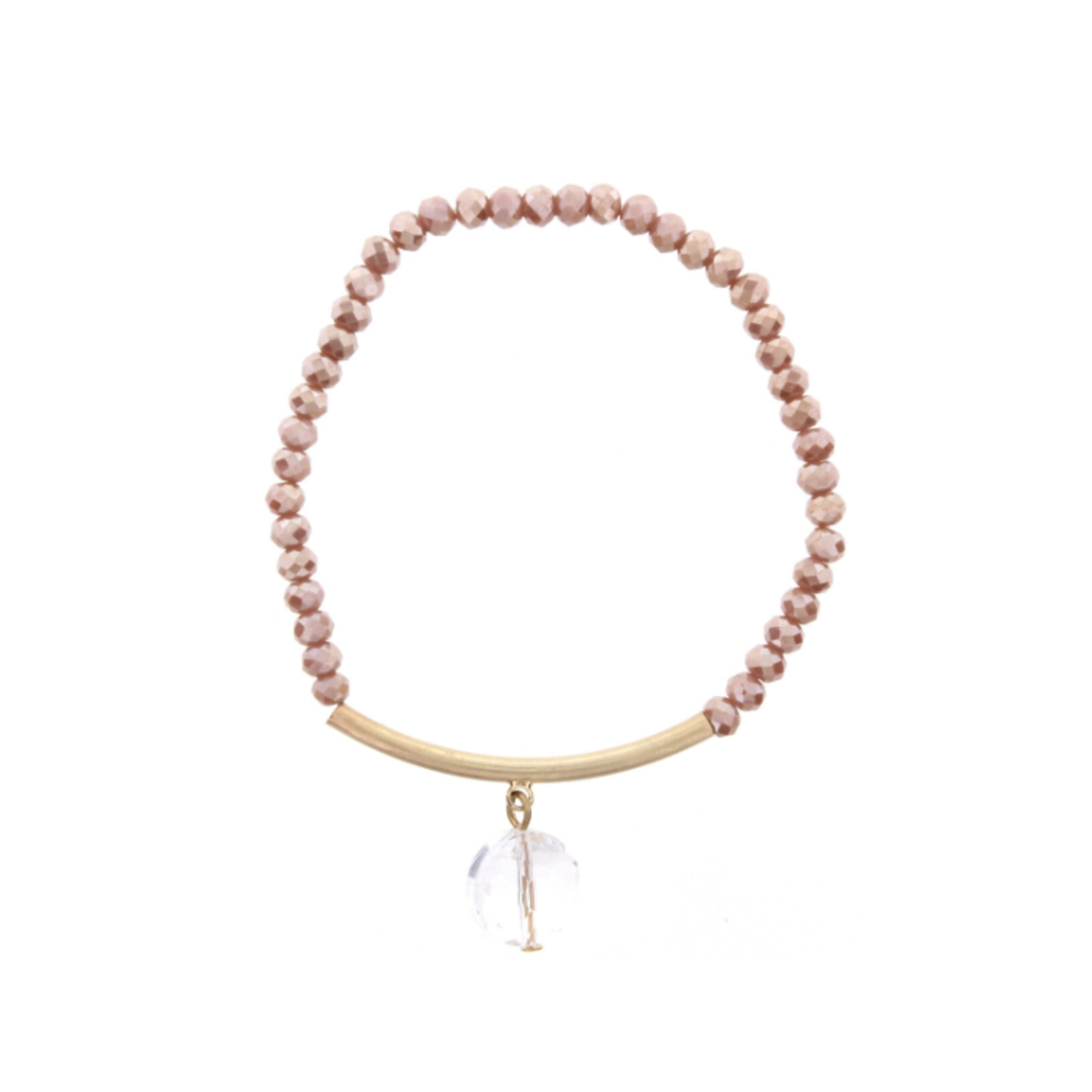 Jane Marie Jane Marie Saharah Brown Beaded Bracelet with Gold Bar and Crystal