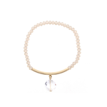 Jane Marie Jane Marie Champagne Beaded Bracelet with Gold Bar and Crystal2