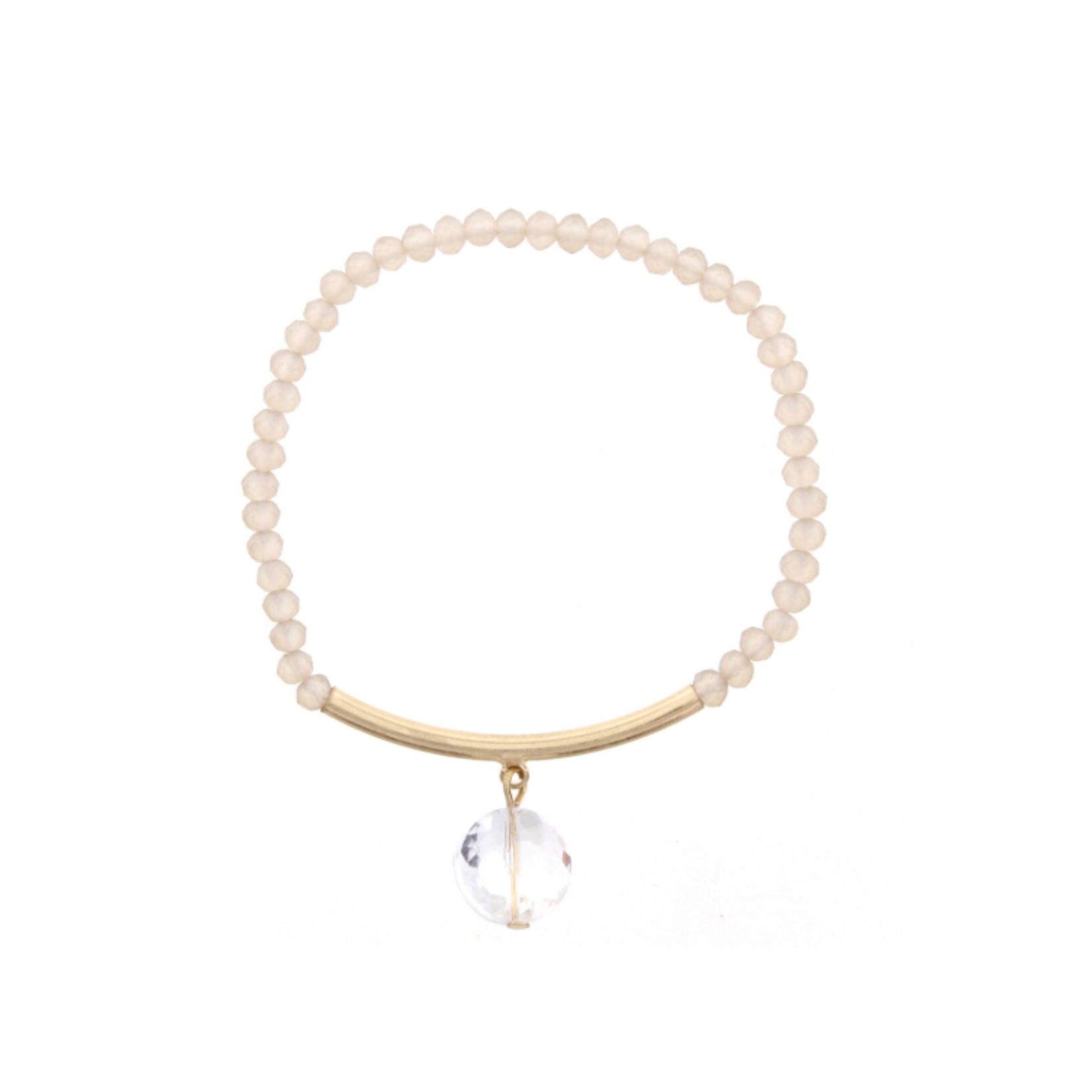 Jane Marie Jane Marie Champagne Beaded Bracelet with Gold Bar and Crystal2