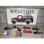 Gerson Red Truck Wood Wall Sign w/Seasonal Magnets