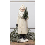 Audrey’s White Vintage Santa Figurine w/Tree