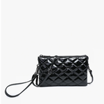 Jen & Co Jen & Co Riley High Gloss Quilted Crossbody Black M013HG