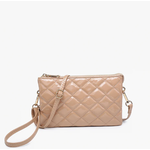 Jen & Co Jen & Co Riley High Gloss Quilted Crossbody Nude M013HG